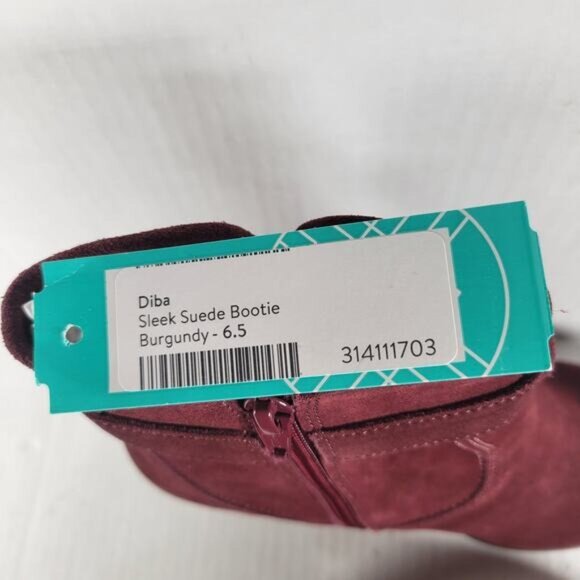NWT Diba Sleek Burgundy Witchy Whimsygoth Suede Bootie Ankle Boot Size 6.5 - Picture 7 of 7